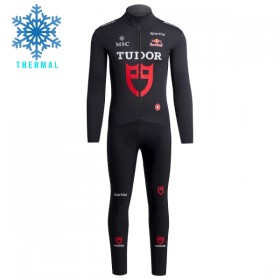 Cykeltøj Langærmet + Bib Cykelbukser Vinter 2026 Tudor Pro Cycling Team Sort