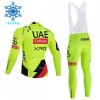Cykeltøj Langærmet + Bib Cykelbukser Vinter 2026 UAE Team Emirates XRG Gul