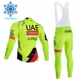 Cykeltøj Langærmet + Bib Cykelbukser Vinter 2026 UAE Team Emirates XRG Gul