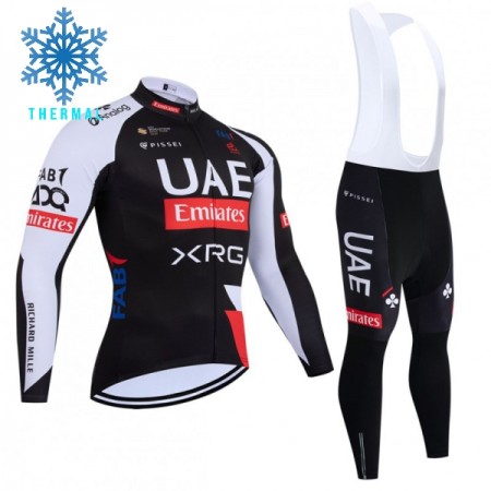 Cykeltøj Langærmet + Bib Cykelbukser Vinter 2026 UAE Team Emirates XRG Sort Cykeltøj Langærmet + Bib Cykelbukser Vinter 2026 UAE Team Emirates XRG Sort