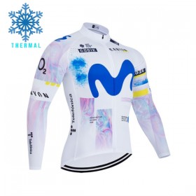 Cykeltrøje Langærmet Vinter 2026 Movistar Team Hvid