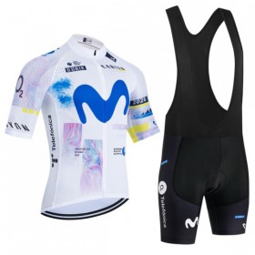 Cykeltøj 2026 Movistar Team (Bib Shots) Hvid