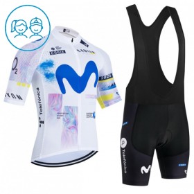 Cykeltøj Børn 2026 Movistar Team (Bib Shots) Hvid