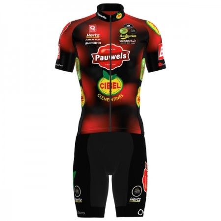 Cykeltøj + Cykelshorts 2025 Pauwels Sauzen Cibel Clementines Rød