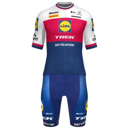 Cykeltøj + Cykelshorts 2026 Lidl-Trek Czech Champion Blå Cykeltøj + Cykelshorts 2026 Lidl-Trek Czech Champion Blå