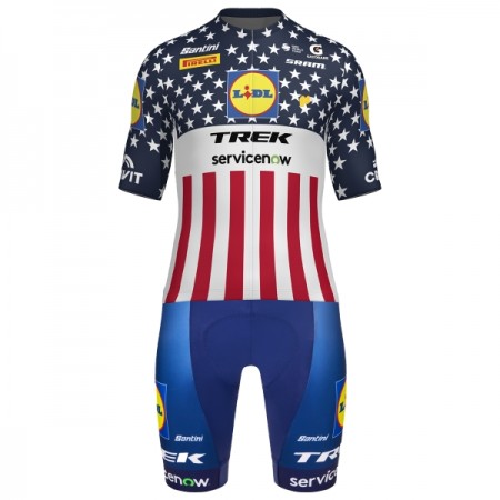 Cykeltøj + Cykelshorts 2026 Lidl-Trek US-American Champion Blå Cykeltøj + Cykelshorts 2026 Lidl-Trek US-American Champion Blå