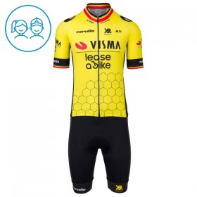 Cykeltøj + Cykelshorts Børn 2025 Visma Lease A Bike Belgisk Mesterskab Gul