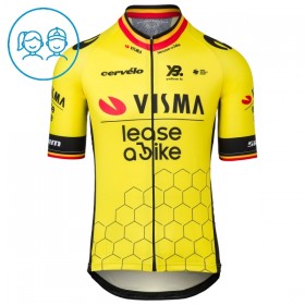 Cykeltøj + Cykelshorts Børn 2025 Visma Lease A Bike Belgisk Mesterskab Gul