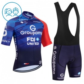 Cykeltøj + Cykelshorts Børn 2026 Groupama FDJ Blå