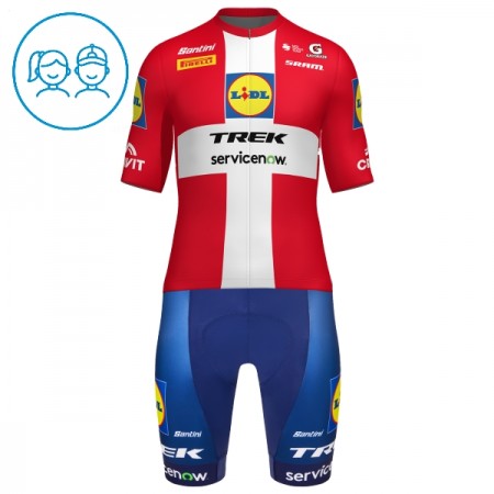 Cykeltøj + Cykelshorts Børn 2026 Lidl-Trek Danish Champion Rød Cykeltøj + Cykelshorts Børn 2026 Lidl-Trek Danish Champion Rød
