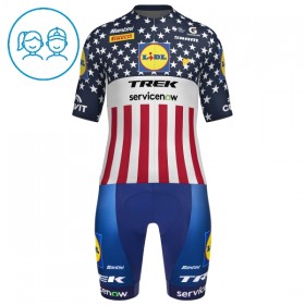 Cykeltøj + Cykelshorts Børn 2026 Lidl-Trek US-American Champion Blå