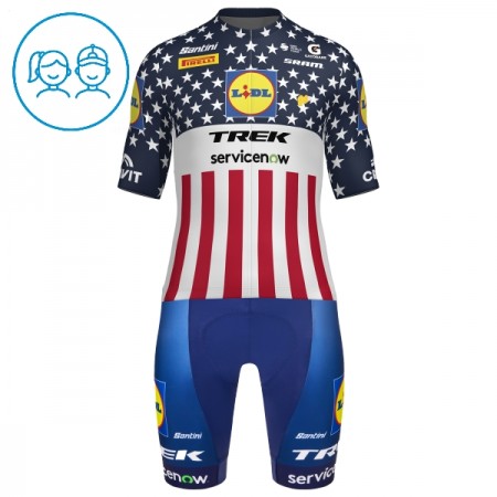 Cykeltøj + Cykelshorts Børn 2026 Lidl-Trek US-American Champion Blå Cykeltøj + Cykelshorts Børn 2026 Lidl-Trek US-American Champion Blå