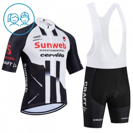 Cykeltøj + Cykelshorts Børn 2026 Sunweb Hvid