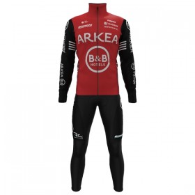 Cykeltøj Langærmet + Bib Cykelbukser 2025 Arkea-B B Hotels Rød