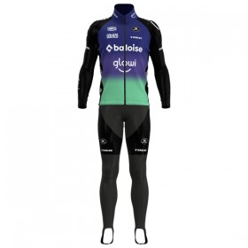 Cykeltøj Langærmet + Bib Cykelbukser 2025 Baloise Glowi Lions Grøn