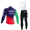 Cykeltøj Langærmet + Bib Cykelbukser 2026 Decathlon CMA CGM Blå