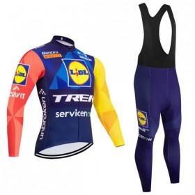 Cykeltøj Langærmet + Bib Cykelbukser 2026 Lidl-Trek Blå