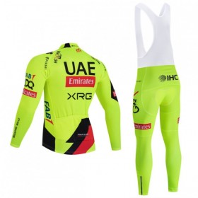 Cykeltøj Langærmet + Bib Cykelbukser 2026 UAE Team Emirates XRG Gul