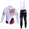 Cykeltøj Langærmet + Bib Cykelbukser 2026 UAE Team Emirates XRG Hvid