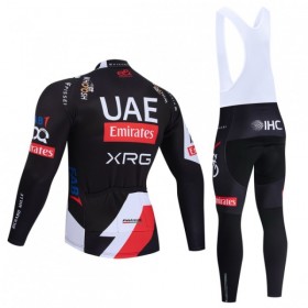 Cykeltøj Langærmet + Bib Cykelbukser 2026 UAE Team Emirates XRG Sort