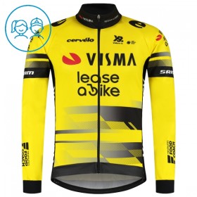 Cykeltøj Langærmet + Bib Cykelbukser Børn 2025 Visma Lease A Bike Gul