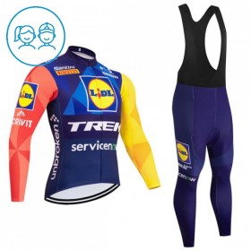 Cykeltøj Langærmet + Bib Cykelbukser Børn 2026 Lidl-Trek Blå