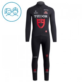 Cykeltøj Langærmet + Bib Cykelbukser Børn 2026 Tudor Pro Cycling Team Sort