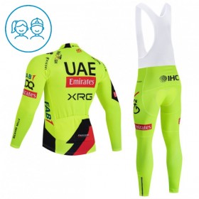Cykeltøj Langærmet + Bib Cykelbukser Børn 2026 UAE Team Emirates XRG Gul