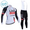 Cykeltøj Langærmet + Bib Cykelbukser Børn 2026 UAE Team Emirates XRG Hvid Cykeltøj Langærmet + Bib Cykelbukser Børn 2026 UAE Team Emirates XRG Hvid