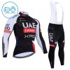 Cykeltøj Langærmet + Bib Cykelbukser Børn 2026 UAE Team Emirates XRG Sort