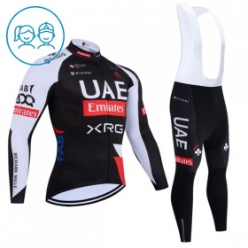 Cykeltøj Langærmet + Bib Cykelbukser Børn 2026 UAE Team Emirates XRG Sort