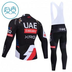 Cykeltøj Langærmet + Bib Cykelbukser Børn 2026 UAE Team Emirates XRG Sort