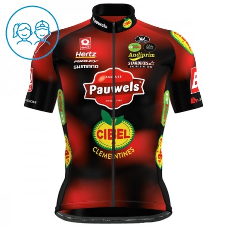 Cykeltrøje Børn 2025 Pauwels Sauzen Cibel Clementines Rød Cykeltrøje Børn 2025 Pauwels Sauzen Cibel Clementines Rød
