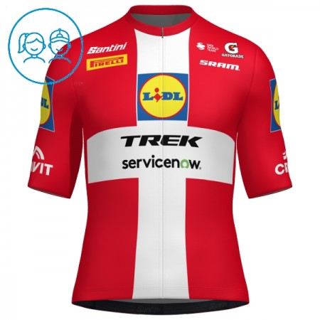 Cykeltrøje Børn 2026 Lidl-Trek Danish Champion Rød