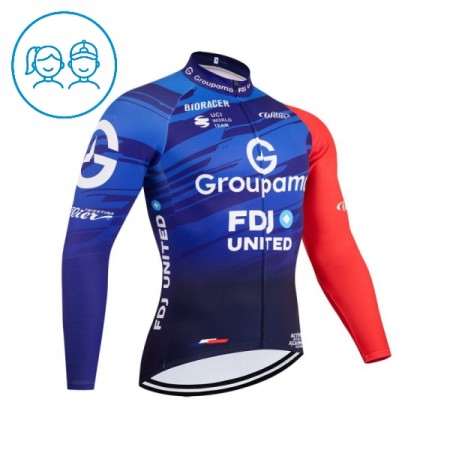 Cykeltrøje Langærmet Børn 2026 Groupama FDJ Blå