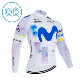 Cykeltrøje Langærmet Børn 2026 Movistar Team Hvid
