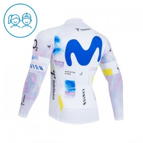 Cykeltrøje Langærmet Børn 2026 Movistar Team Hvid