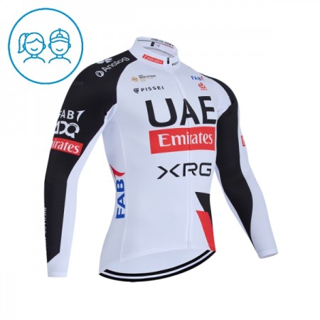 Cykeltrøje Langærmet Børn 2026 UAE Team Emirates XRG Hvid