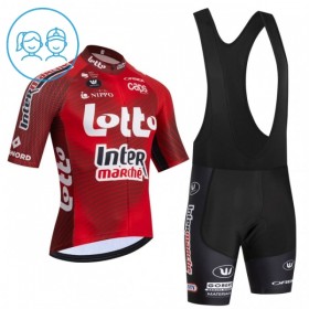 Cykeltøj + Cykelshorts Børn 2026 Lotto Intermarche Rød