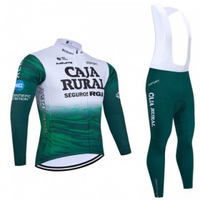Cykeltøj Langærmet + Bib Cykelbukser 2026 Caja Rural Seguros RGA Grøn