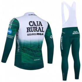 Cykeltøj Langærmet + Bib Cykelbukser 2026 Caja Rural Seguros RGA Grøn