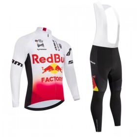 Cykeltøj Langærmet + Bib Cykelbukser 2026 Redbull Factory Hvid