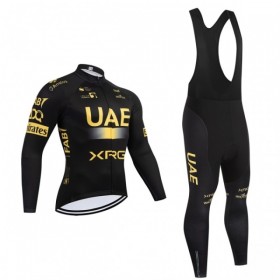 Cykeltøj Langærmet + Bib Cykelbukser 2026 UAE Team Emirates XRG Gul