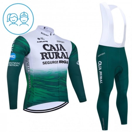 Cykeltøj Langærmet + Bib Cykelbukser Børn 2026 Caja Rural Seguros RGA Grøn Cykeltøj Langærmet + Bib Cykelbukser Børn 2026 Caja Rural Seguros RGA Grøn