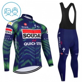 Cykeltøj Langærmet + Bib Cykelbukser Børn 2026 Soudal Quick Step Blå