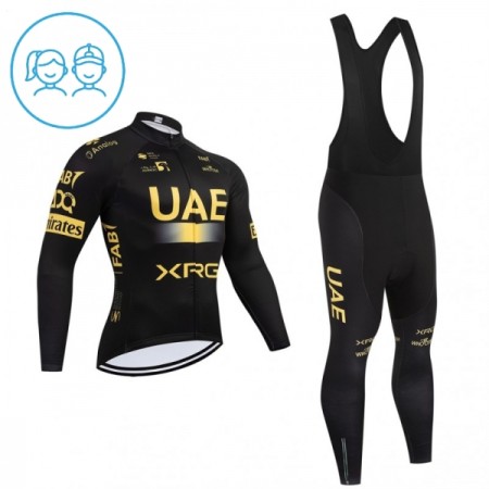 Cykeltøj Langærmet + Bib Cykelbukser Børn 2026 UAE Team Emirates XRG Gul Cykeltøj Langærmet + Bib Cykelbukser Børn 2026 UAE Team Emirates XRG Gul