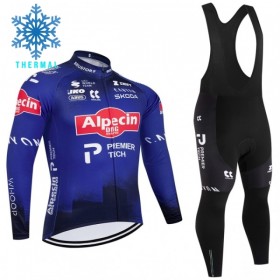 Cykeltøj Langærmet + Bib Cykelbukser Vinter 2026 Alpecin Premier Tech Blå