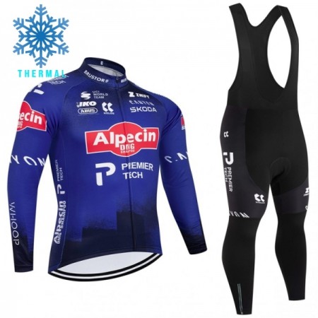Cykeltøj Langærmet + Bib Cykelbukser Vinter 2026 Alpecin Premier Tech Blå Cykeltøj Langærmet + Bib Cykelbukser Vinter 2026 Alpecin Premier Tech Blå