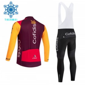 Cykeltøj Langærmet + Bib Cykelbukser Vinter 2026 Cofidis Rød