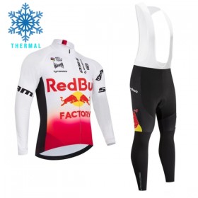 Cykeltøj Langærmet + Bib Cykelbukser Vinter 2026 Redbull Factory Hvid